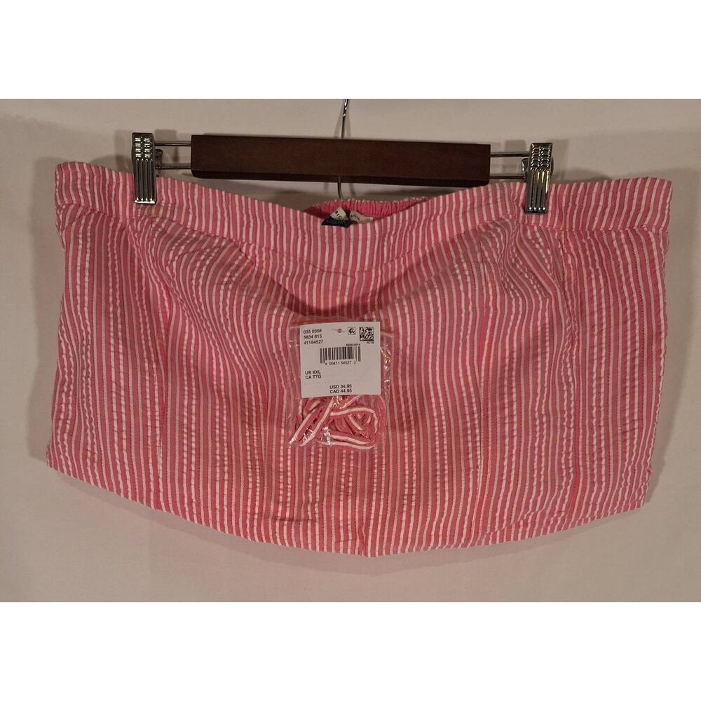American Eagle Womens‎ Tube Top Pink Stripe Searsucker Fabric Size XXL NEW